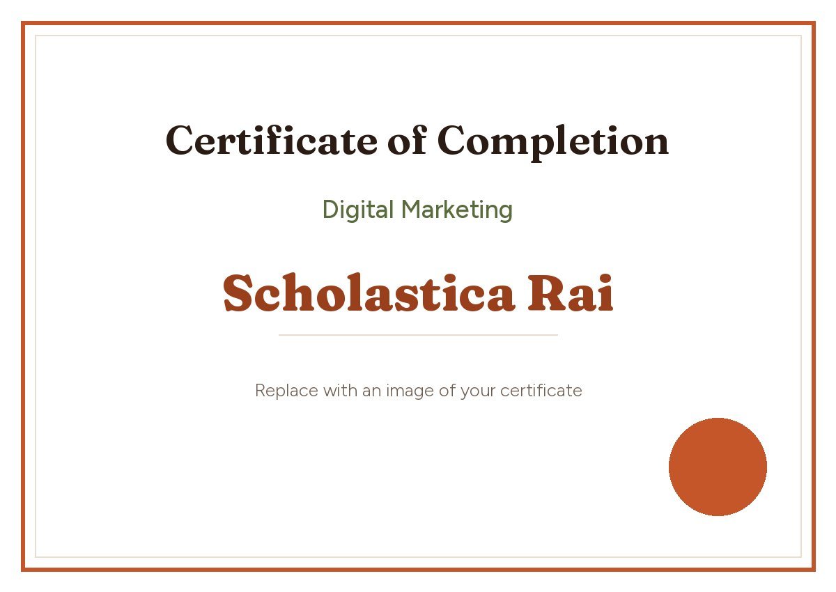 Digital Marketing certificate